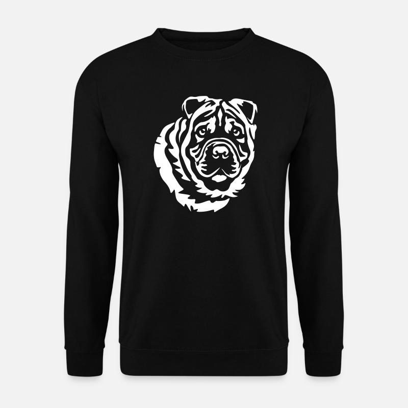 Shar-Pei Kopf "Black Edition" - Unisex Pullover - Schwarz