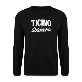 Ticino Switzerland Script Logo - Unisex Sweatshirt - black - Front - Alina (178cm) & Michal (187cm)