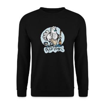 Mein Putzvogel - Unisex Pullover - Schwarz - Vorne - Alina (178cm) & Michal (187cm)