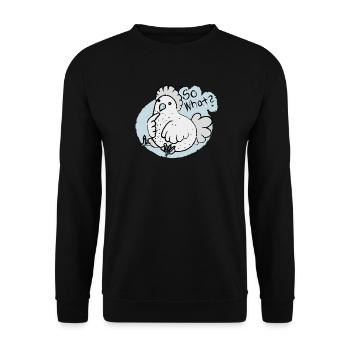 so what ? - Unisex Pullover - Schwarz - Vorne - Alina (178cm) & Michal (187cm)