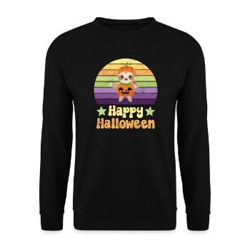Paresseux d’Halloween - Sweat-shirt Unisexe - noir - Devant - Alina (178cm) & Michal (187cm)