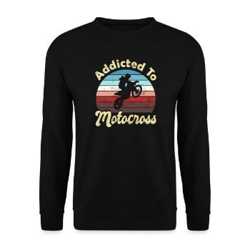 Motocross - Unisex Sweatshirt - black - Front - Alina (178cm) & Michal (187cm)