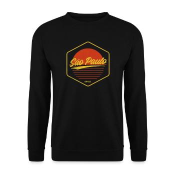 São Paulo Retro Sonnenuntergang - Unisex Pullover - Schwarz - Vorne - Alina (178cm) & Michal (187cm)