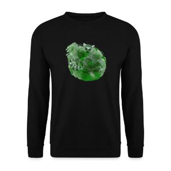 außergewöhnliche Tieroutfits, Katta Palmblätter - Unisex Pullover - Schwarz - Vorne - Alina (178cm) & Michal (187cm)