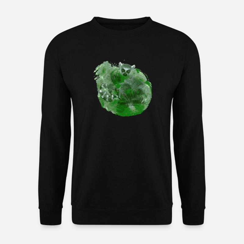außergewöhnliche Tieroutfits, Katta Palmblätter - Unisex Pullover - Schwarz