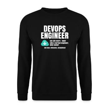 Devops Engineer - Unisex Sweatshirt - black - Front - Alina (178cm) & Michal (187cm)