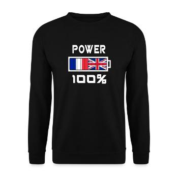 Großbritannien und Frankreich ernähren sich zu 100% - Unisex Pullover - Schwarz - Vorne - Alina (178cm) & Michal (187cm)