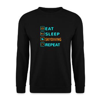 Eat. Sleep. Skydiving. Repeat Design - Unisex Sweatshirt - black - Front - Alina (178cm) & Michal (187cm)
