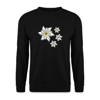 volksfeste frau, traditionelles blumenmuster - Unisex Pullover - Schwarz - Vorne - Alina (178cm) & Michal (187cm)