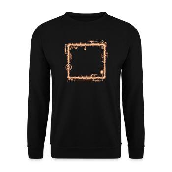 Steampunk frame in steam engine look - Unisex Sweatshirt - black - Front - Alina (178cm) & Michal (187cm)