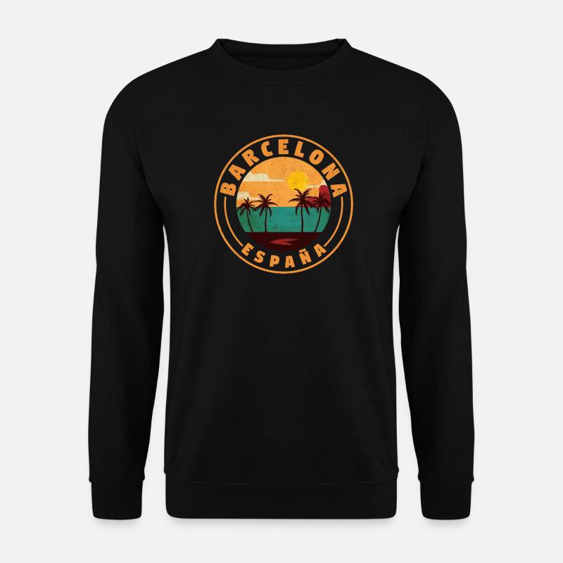 Barcelona Espana Strand Retro - Unisex Pullover - Schwarz