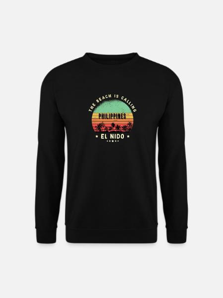 El Nido Philippinen Palmen Design - Unisex Pullover - Schwarz