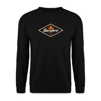 Barcelona Spain Palm Trees Design - Unisex Sweatshirt - black - Front - Alina (178cm) & Michal (187cm)