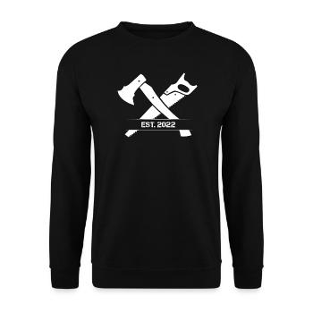 Säge und Axt Handewerker Symbol Werkzeug Logo icon - Unisex Pullover - Schwarz - Vorne - Alina (178cm) & Michal (187cm)
