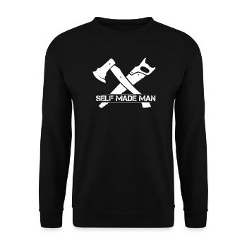 Selfmade Man Icône Icône de l’outil de scie à la hache Logo - Sweat-shirt Unisexe - noir - Devant - Alina (178cm) & Michal (187cm)