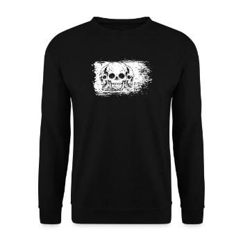 Bleached Frame Skulls - Unisex Sweatshirt - black - Front - Alina (178cm) & Michal (187cm)