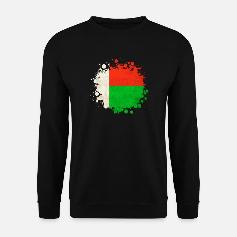 Madagaskar Flaggen Klecks - Unisex Pullover - Schwarz