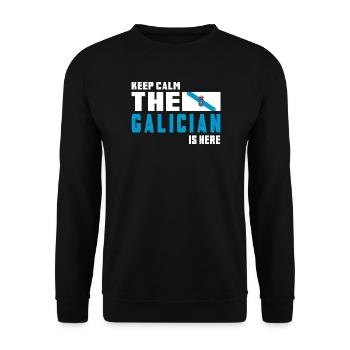 keep calm Galicia flags design - Unisex Sweatshirt - black - Front - Alina (178cm) & Michal (187cm)