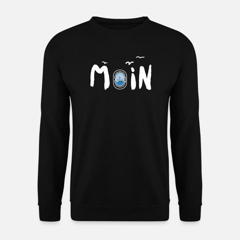 Moin Leuchtturm - Unisex Pullover - Schwarz