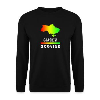 Kharkiv Ukraine rainbow design - Unisex Sweatshirt - black - Front - Alina (178cm) & Michal (187cm)