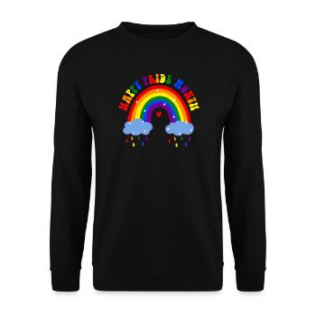 Happy Pride Month LGBT Rainbow - Unisex Sweatshirt - black - Front - Alina (178cm) & Michal (187cm)