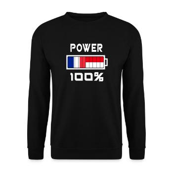 L'Indonésie et la France représentent 100 % - Sweat-shirt Unisexe - noir - Devant - Alina (178cm) & Michal (187cm)