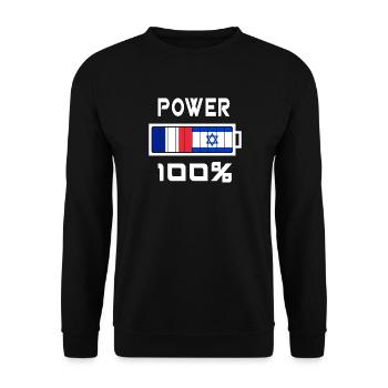Israël et la France alimentent 100 % - Sweat-shirt Unisexe - noir - Devant - Alina (178cm) & Michal (187cm)