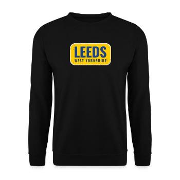 Leeds West Yorkshire Badge - Unisex Sweatshirt - black - Front - Alina (178cm) & Michal (187cm)