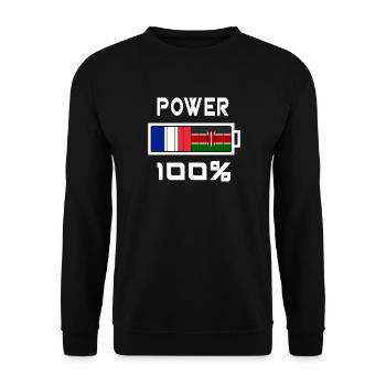 Kenia und Frankreich ernähren sich zu 100% - Unisex Pullover - Schwarz - Vorne - Alina (178cm) & Michal (187cm)