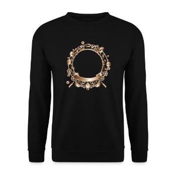 Cadre Steampunk en aspect métal machine - Sweat-shirt Unisexe - noir - Devant - Alina (178cm) & Michal (187cm)