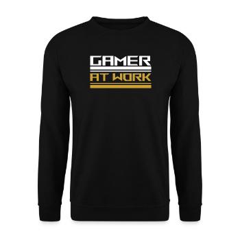 Gamer at work white - Unisex Pullover - Schwarz - Vorne - Alina (178cm) & Michal (187cm)