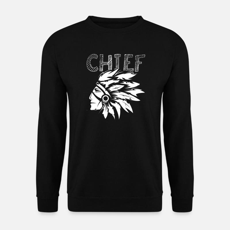 chief Häuptling Symbol Federn Indianer Logo icon - Unisex Pullover - Schwarz