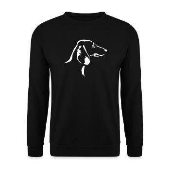 Dackel Kopf "Black Edition" - Unisex Pullover - Schwarz - Vorne - Alina (178cm) & Michal (187cm)
