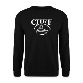 Chef Boat Cap Icon Illustration Anchor Icon - Unisex Sweatshirt - black - Front - Alina (178cm) & Michal (187cm)