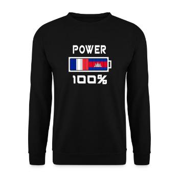 Le Cambodge et la France alimentent 100% - Sweat-shirt Unisexe - noir - Devant - Alina (178cm) & Michal (187cm)