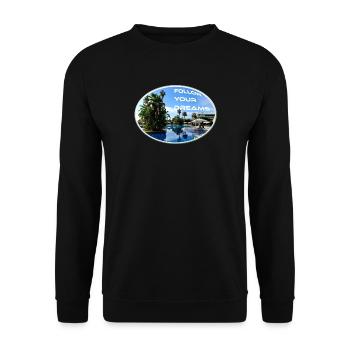 Rêves Vacances Suivre Soleil Plage Palmiers - Sweat-shirt Unisexe - noir - Devant - Alina (178cm) & Michal (187cm)