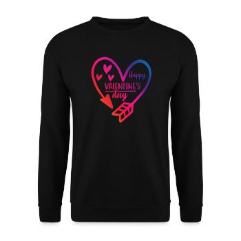 happy valentines day t-shirt Valentine's Day - Unisex Sweatshirt - black - Front - Alina (178cm) & Michal (187cm)