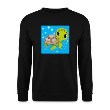 Turtle, cute animal, ocean - Unisex Sweatshirt - black - Front - Alina (178cm) & Michal (187cm)