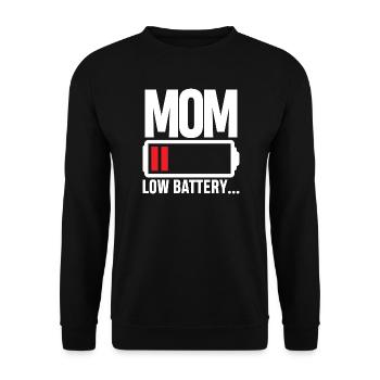 Batterie de maman faible - Sweat-shirt Unisexe - noir - Devant - Alina (178cm) & Michal (187cm)