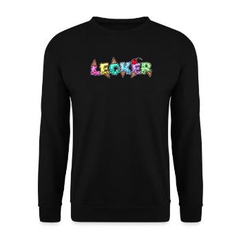 Lecker Nachspeise Eis Süßigkeiten Naschkatzen - Unisex Pullover - Schwarz - Vorne - Alina (178cm) & Michal (187cm)
