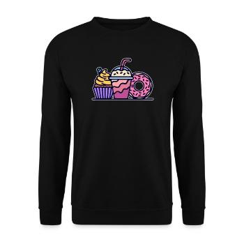 Cupcake Délicieux Bonbons Snack Cuisson Beignet - Sweat-shirt Unisexe - noir - Devant - Alina (178cm) & Michal (187cm)