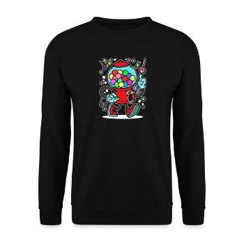 Sweet tooth Sweets Statement Dessert - Unisex Sweatshirt - black - Front - Alina (178cm) & Michal (187cm)