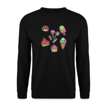 Sweets Dessert Ice Cream Cupcake Cake Candy - Unisex Sweatshirt - black - Front - Alina (178cm) & Michal (187cm)