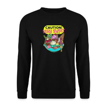 Schokolade Süßigkeiten Nachspeise Bonbon Statement - Unisex Pullover - Schwarz - Vorne - Alina (178cm) & Michal (187cm)