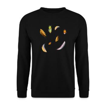 delicate colorful feathers symbol of lightness - Unisex Sweatshirt - black - Front - Alina (178cm) & Michal (187cm)