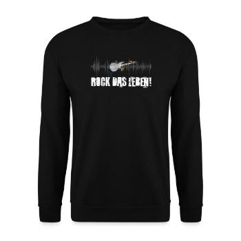 Rock das Leben! Gitarre, Musik - Unisex Pullover - Schwarz - Vorne - Alina (178cm) & Michal (187cm)