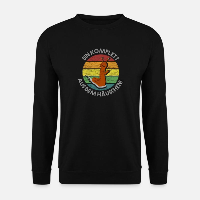 Nacktschnecke komplett aus dem Häuschen retro - Unisex Pullover - Schwarz