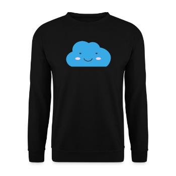 Kawaii-Wolke - Unisex Pullover - Schwarz - Vorne - Alina (178cm) & Michal (187cm)