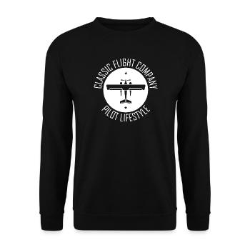 Classic Classic Symbol Airplane Flying Symbol - Unisex Sweatshirt - black - Front - Alina (178cm) & Michal (187cm)