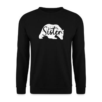 Schwester Schwein Silhouette - Unisex Pullover - Schwarz - Vorne - Alina (178cm) & Michal (187cm)